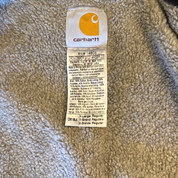 Carhartt Men's black zip front Sherpa lined utility jacket - Picture 9 of 10